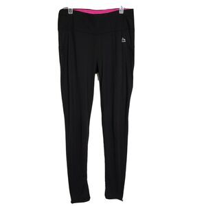 RBX Performance Womens Small Pants Leggings Black Reflective Zip Ankle Pocket
